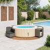 vidaXL Bordo per Spa Grigio in Polyrattan e Legno Massello di Acacia