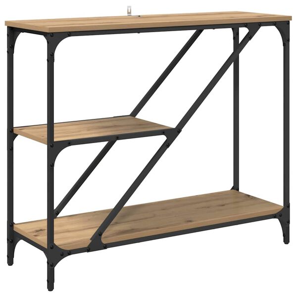 vidaXL Tavolo consolle Rovere artigianale 88,5 x 30 x 75 cm