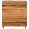 vidaXL Letto Rialzato 50x40x55 cm Legno di Teak di Recupero e Acciaio