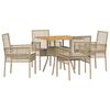 vidaXL Set da Pranzo per Giardino 5 pcs Beige polyrattan