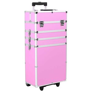 vidaXL Valigia Trolley per Cosmetici Alluminio Rosa