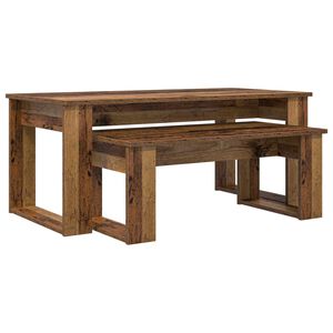 vidaXL Set di Tavolini da Caff&egrave; 2 pcs Legno vecchio Legno multistrato