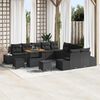 vidaXL Set Divano da Giardino con cuscino 13 pcs Nero Poly Rattan