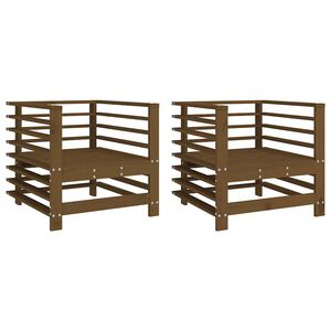 vidaXL Sedie da Giardino 2 pz Marrone Ambra in Legno Massello di Pino