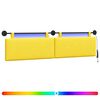 vidaXL Testiera sospesa Con luce LED Giallo Chiaro Tessuto in Cords