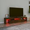 vidaXL Mobile Porta TV con Luci LED Rovere Marrone 200x36,5x40 cm