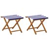 vidaXL Lettino 2 pcs Legno di Eucalipto Massello Blu e Bianco