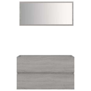 vidaXL Set Mobili da Bagno 2 pz Grigio Sonoma in Legno Multistrato