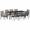 vidaXL Set da Pranzo per Giardino 9 pz Nero Rattan