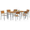 vidaXL Set da Pranzo per Giardino 7 pcs Grigio