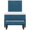 vidaXL Letto a molle con materasso Blu scuro 90 x 190 cm Velluto