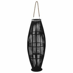 vidaXL Supporto per Lanterna a Sospensione in Bamb&ugrave; Nero 95 cm