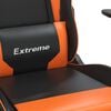 vidaXL Sedia Gaming Massaggio Poggiapiedi Nero e Arancione Similpelle
