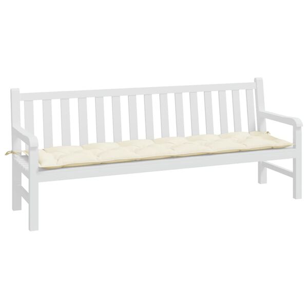 vidaXL Cuscino per Panca Giardino Crema 200x50x7 cm in Tessuto Oxford