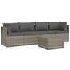 vidaXL Set Divani da Giardino 5 pz con Cuscini in Polyrattan Grigio