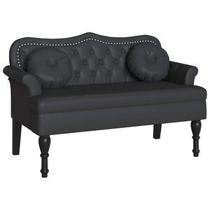 vidaXL Panca Chesterfield Nero 120,5 x 65 x 75 cm Pelle Sintetica