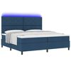 vidaXL Letto a molle con materasso con led Blu 200 x 200 cm Tessuto