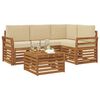 vidaXL Set di divani da esterno con cuscino 5 pcs Naturale e Beige
