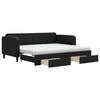 vidaXL Divano Letto Estraibile con Cassetti Nero 90x190 cm in Tessuto