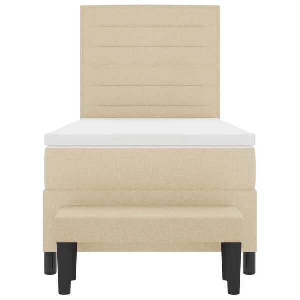 vidaXL Letto a molle con materasso Crema 80 x 200 cm Tessuto