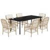 vidaXL Set da Pranzo da Giardino 7 pz con Cuscini Beige in Polyrattan