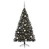 vidaXL Albero di Natale artificiale con luci integrate Nero 180 cm PVC