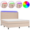 vidaXL Giroletto Molle Materasso e LED Cappuccino 180x200cm Similpelle
