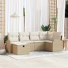 vidaXL Set di divani con cuscino Beige e Crema polyrattan