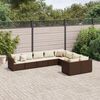 vidaXL Set Divani da Giardino 9pz con Cuscini Marrone in Polyrattan