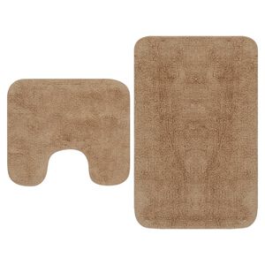 vidaXL Set Tappetini per Bagno 2 pz in Tessuto Beige