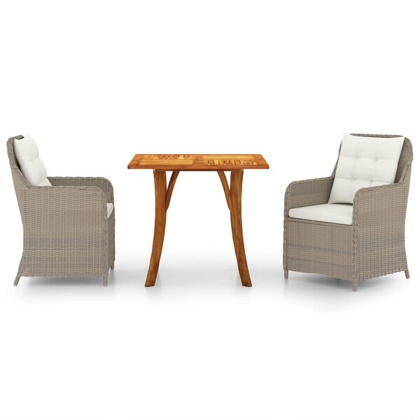 vidaXL Set Mobili da Pranzo per Giardino 3 pz Marrone