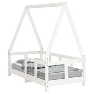 vidaXL Giroletto per Bambini Bianco 70x140cm in Legno Massello di Pino