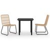 vidaXL Set da Pranzo da Giardino 3 pz in Polyrattan e Vetro