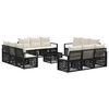 vidaXL Set Divano da Giardino 13 pz Nero polyrattan