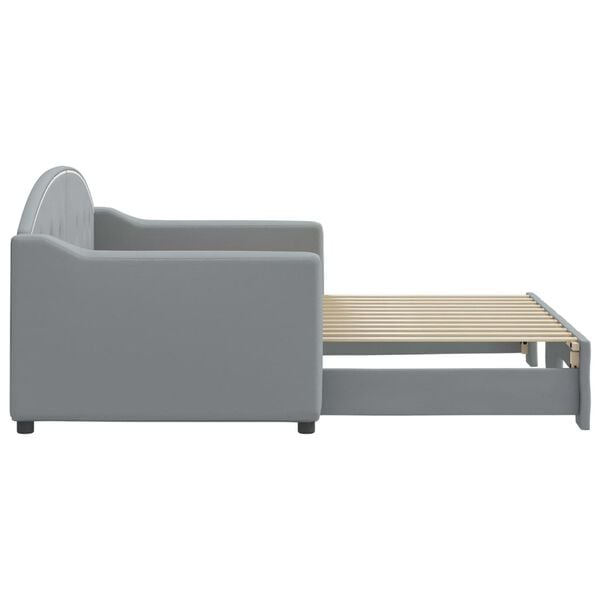 vidaXL Divano Letto con Letto Estraibile Grigio Chiaro 80x200 Tessuto