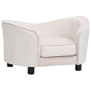 vidaXL Divano per Cani Crema 69x49x40 cm in Peluche e Similpelle