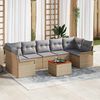 vidaXL Set Divano da Giardino con cuscino 8 pcs Beige polyrattan