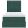 vidaXL Letto con contenitore e materasso Verde Scuro 100 x 200 cm