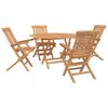 vidaXL Set da Giardino 5 pz Marrone Legno di teak solido