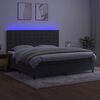 vidaXL Letto a Molle con Materasso e LED Grigio Scuro 200x200 cm
