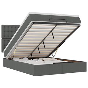 vidaXL Struttura Letto Pouf con Materasso 140x190 cm in Tessuto