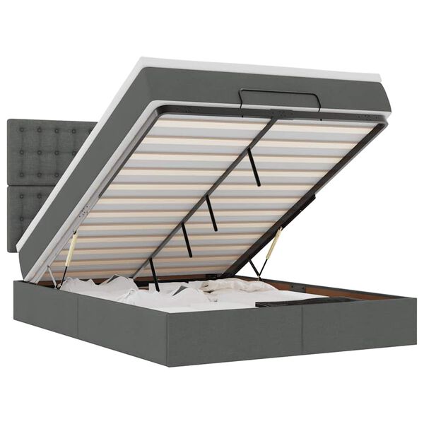 vidaXL Struttura Letto Pouf con Materasso 140x190 cm in Tessuto