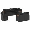 vidaXL Set Divani da Giardino con Cuscini 8 pz Nero in Polyrattan