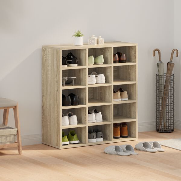 vidaXL Mobile per scarpe Rovere Sonoma 77,5 x 30 x 83,5 cm