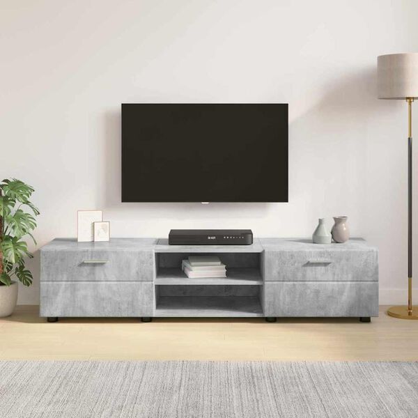 vidaXL Armadio in Legno con cassetto Grigio cemento 150 x 39 x 30 cm