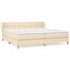 vidaXL Giroletto a Molle con Materasso Crema 200x200 cm in Tessuto