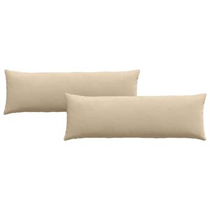 vidaXL Cuscini da Divano 2 pcs Crema 120 x 40 cm Tessuto