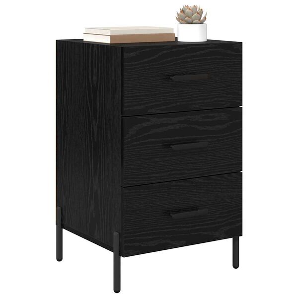 vidaXL Armadio da Notte Rovere Nero 40 x 40 x 66 cm Legno multistrato