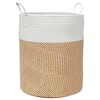 vidaXL Cestino Portaoggetti Marrone e Bianco &Oslash;38x46 cm in Cotone