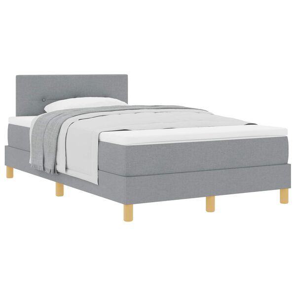 vidaXL Letto a molle con materasso Grigio chiaro 120 x 190 cm Tessuto